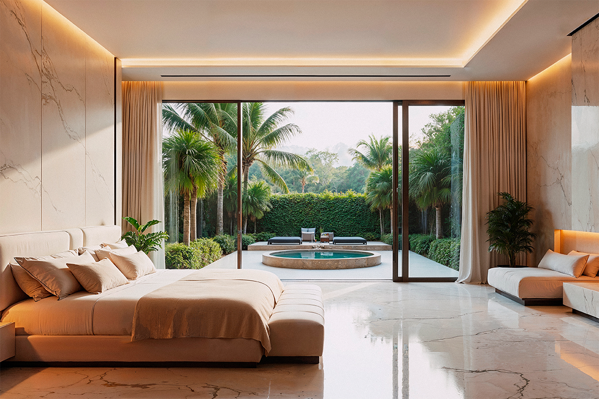 Dormitorio principal con vista al jardín