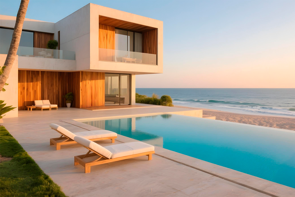 Exterior con piscina